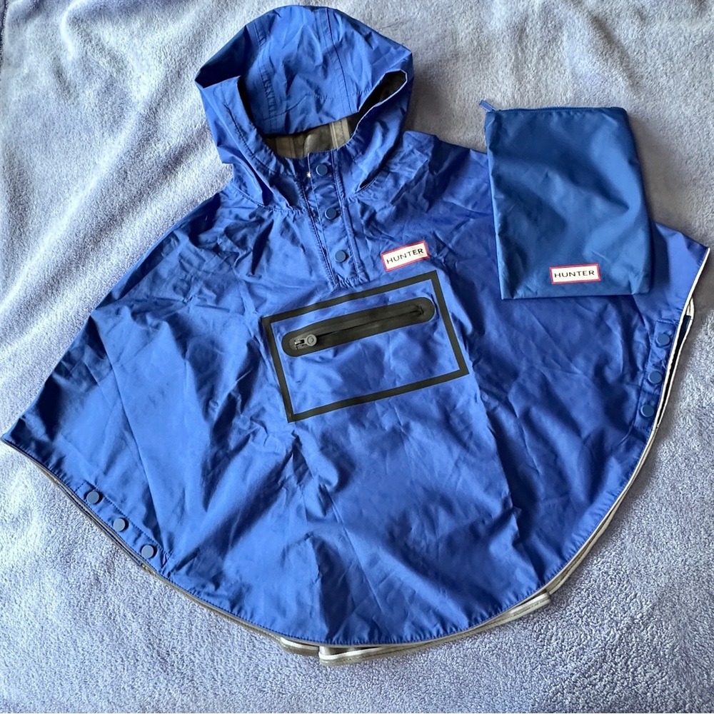 EUC KIDS Hunter for Target Blue Rain Poncho with Pouch Boys Girls Unisex 4T 5T